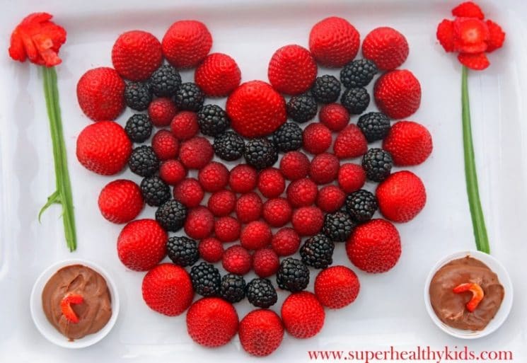 Valentine's Berry Platter. Here's a fun platter for your Valentine's Day party!